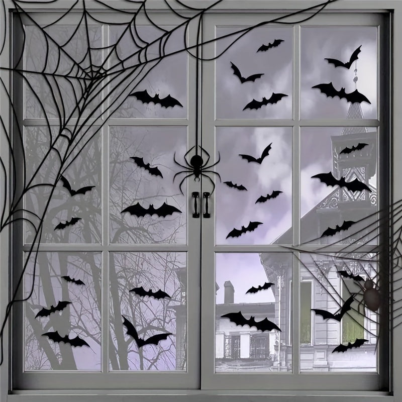 60 Halloween Bat Decorations 4 Sizes Realistic Scary Bat Stickers Home Decor