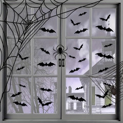 60 Halloween Bat Decorations 4 Sizes Realistic Scary Bat Stickers Home Decor