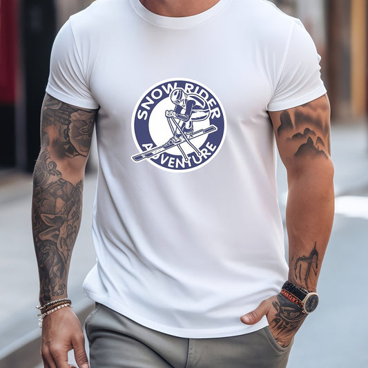 Snow Rider & Coconut Tree Men's Comfy T-shirt Graphic Tee