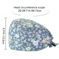 Pattern Print Nurse Hat Adjustable Scrub Cap Working Cap