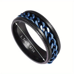 Men's Stainless Steel Rotatable Chain Ring