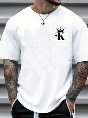 California Letter K Print Men's Graphic Crew Neck Active T Shirt