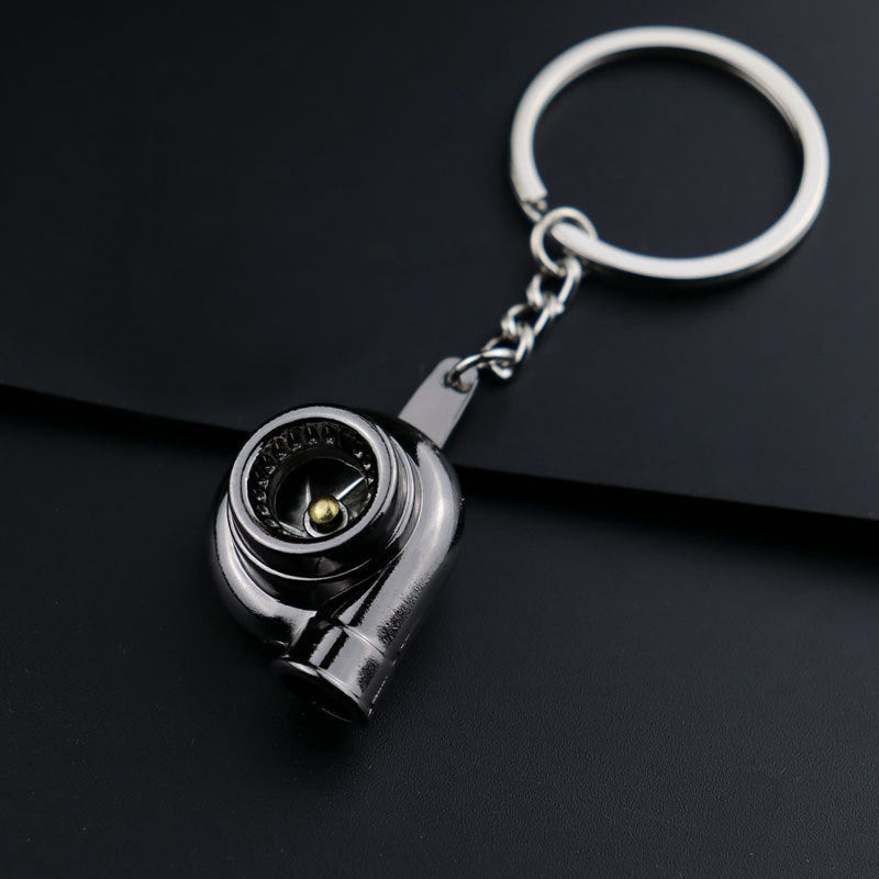 Spinning Turbo Wheel Rim Tyre Keyring Holder Keychain
