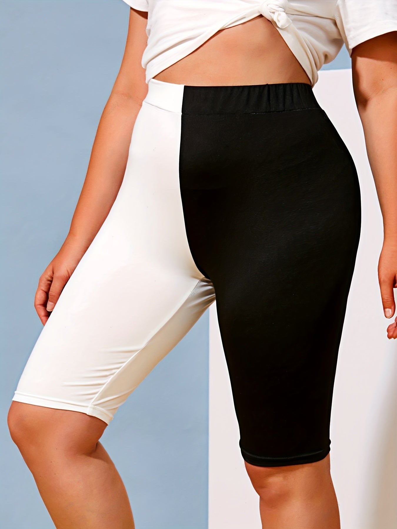  High Rise Skinny Biker Shorts