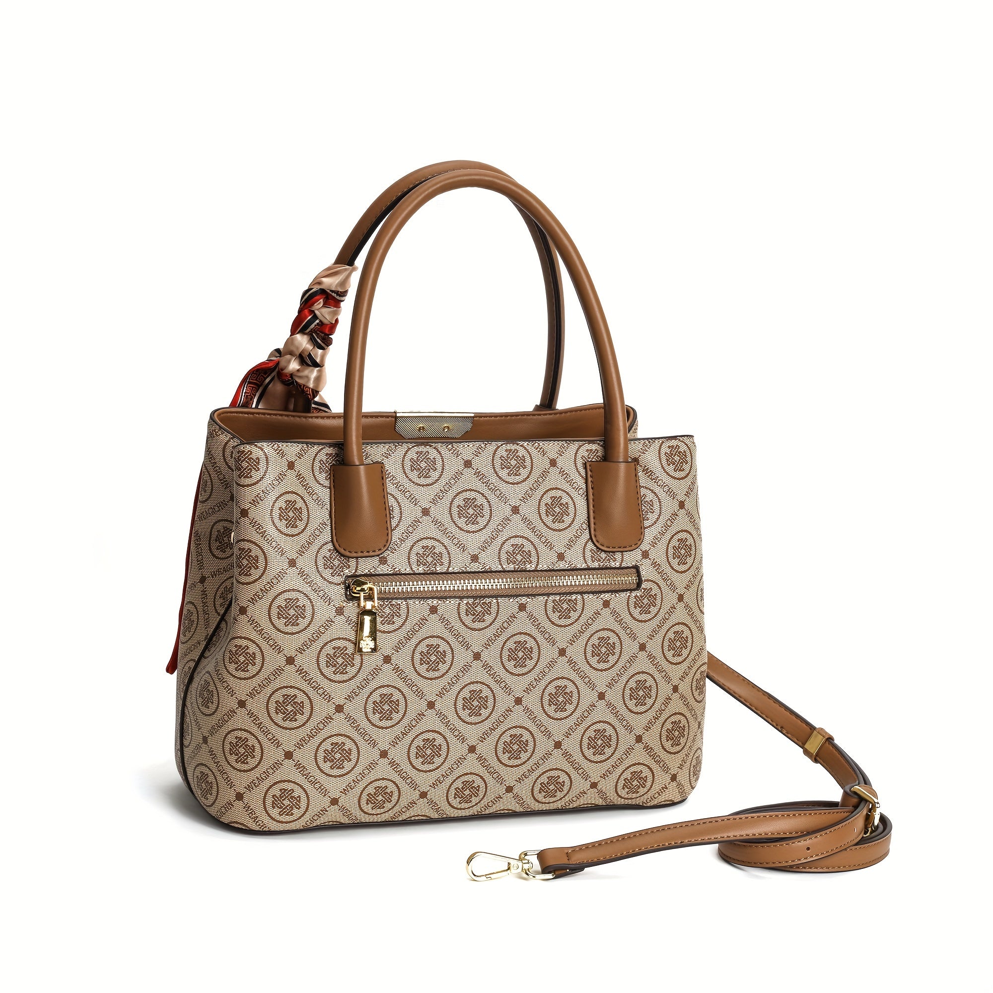 Plaid Pattern Handbags Scarf Decor Crossbody Bag Satchel Purse