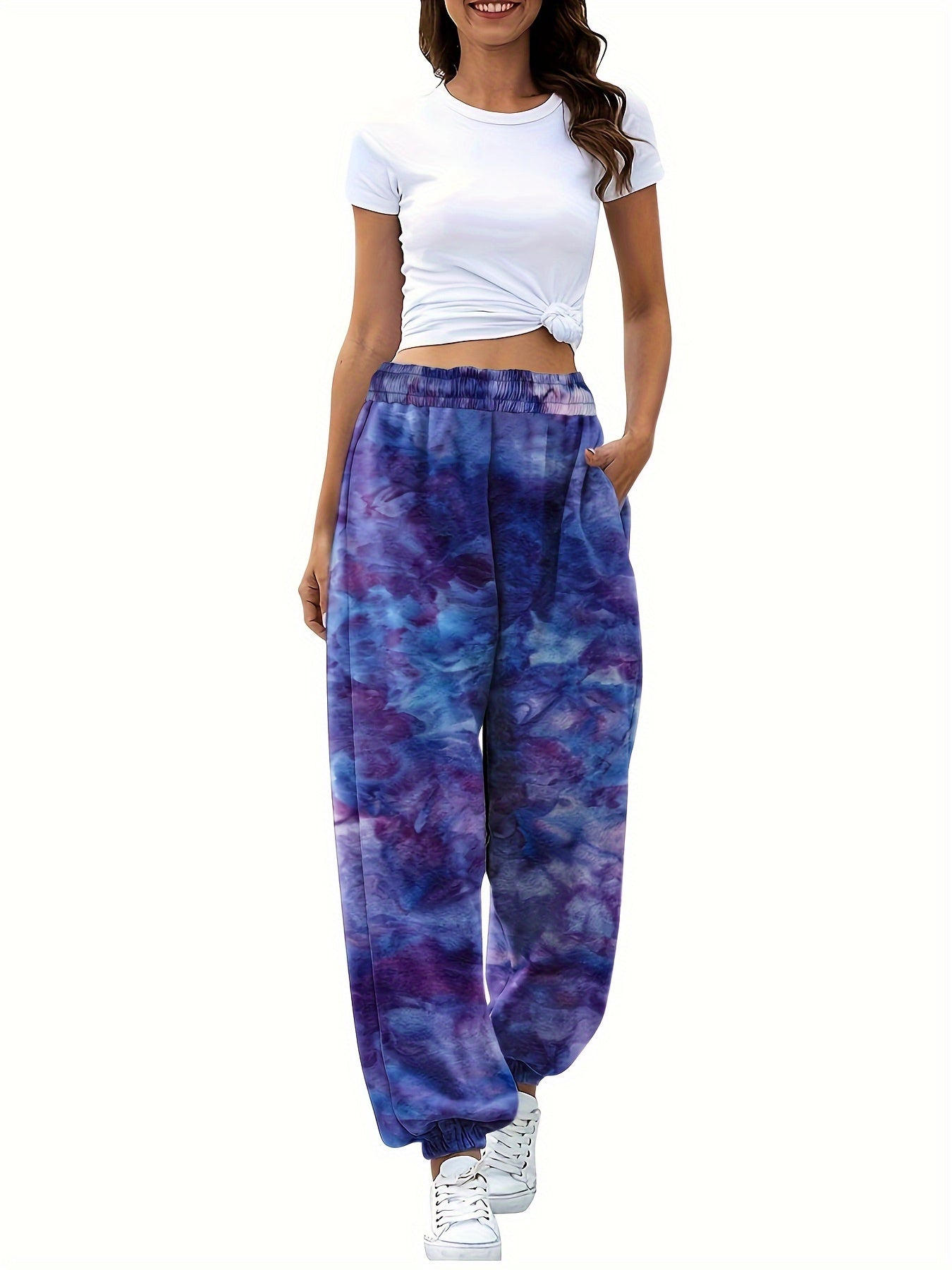  Tie Dye Elastic Waist Joggers