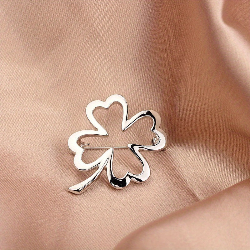 Hollow Four leaf Clover Brooch Collar Jacket Dress Suit