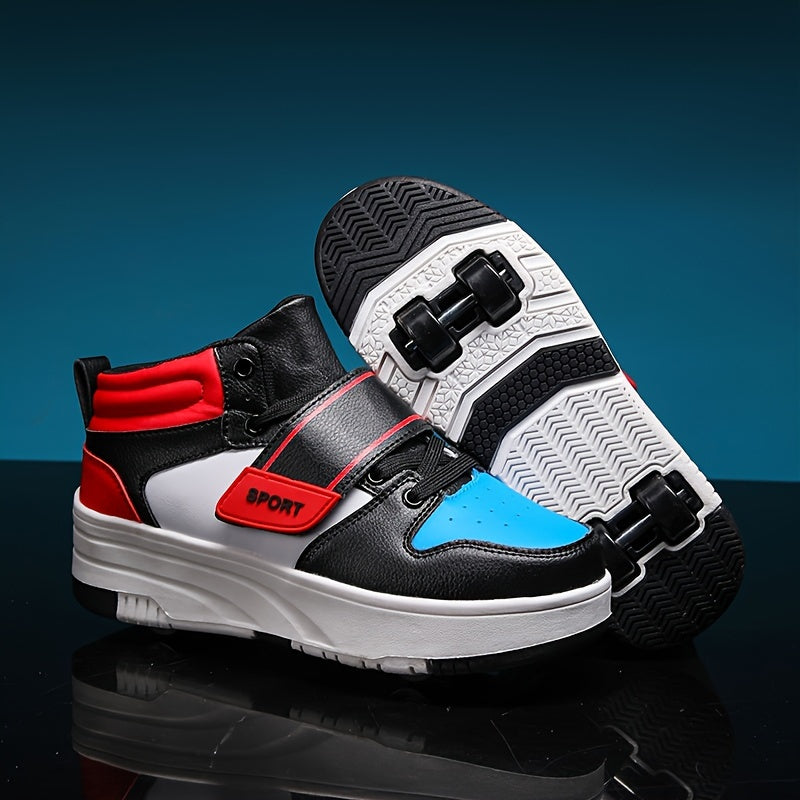 Girl's Roller Shoes Hook Loop Fastener Skate Sneakers Kids Teen Outdoor
