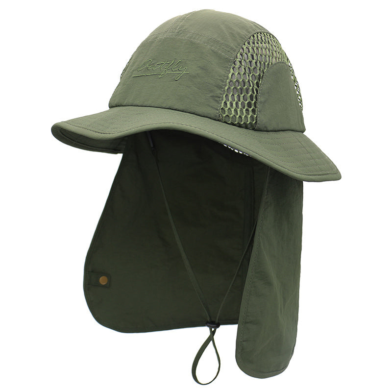 Outdoor Breathable Bucket Hat Sunscreen Quick Drying Neck Protection Hat