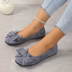 Women's Bowknot Ballet Flats Soft Sole Slip On Shoes