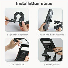 Waterproof Bike Phone Holder 360&deg; Handlebar Clip