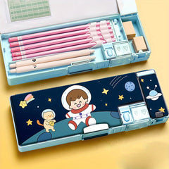 Large Capacity Double Layer Plastic Pen Box