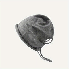 Ear Protection & Windproof Knit Beanie Hat with Drawstring