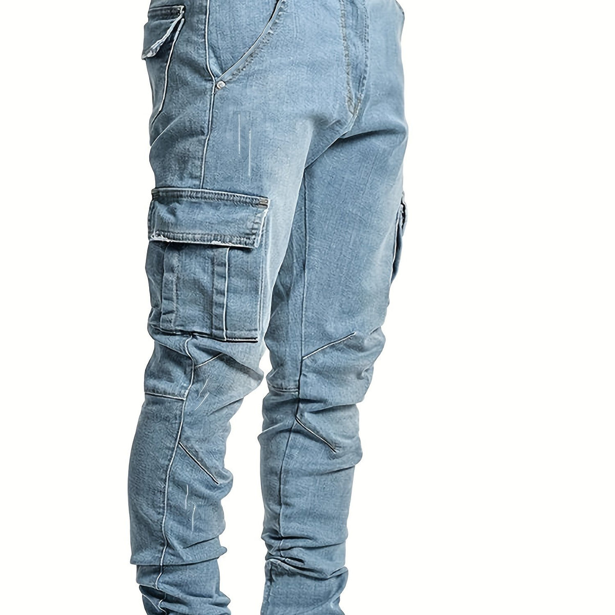 Men's Slim Fit Pocket Jeans - Casual Street Style Denim Pants