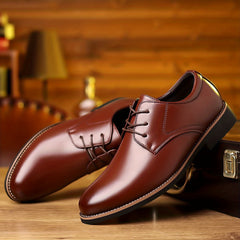 Men's Lace Up Derby Shoes Round Toe Formal Business Wear Non Slip