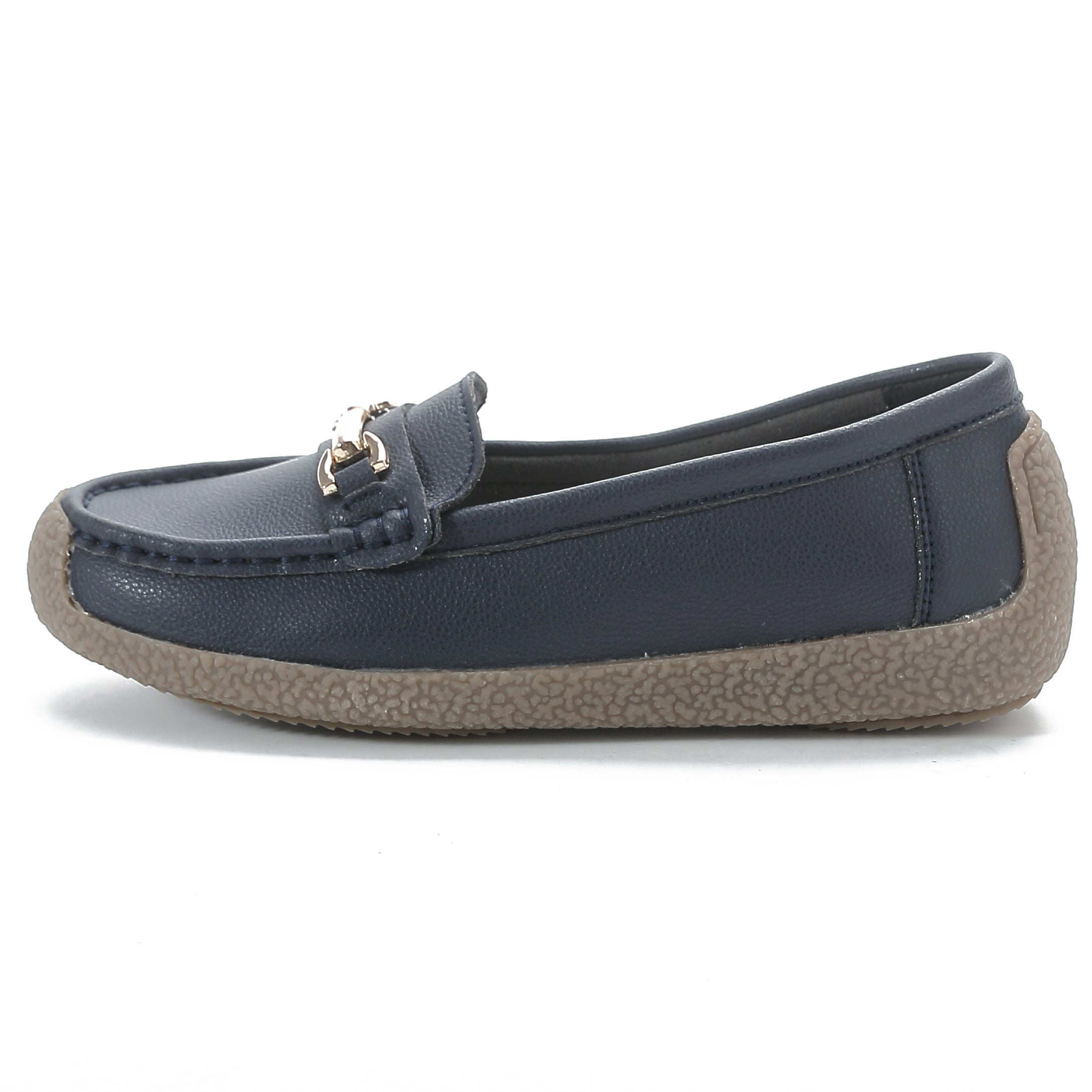 Women's Metallic Chain Loafers Slip On Lightweight Soft Sole Shoes