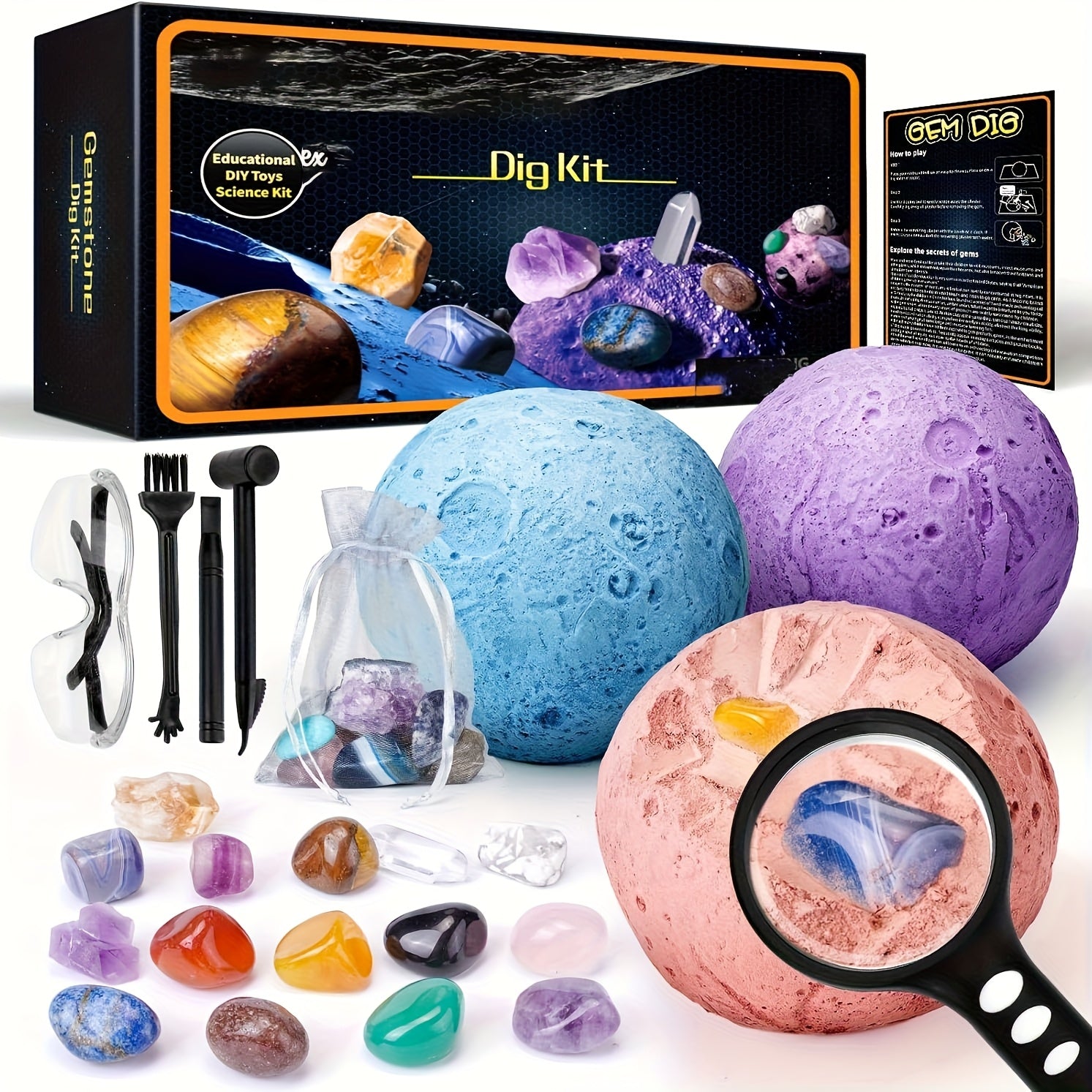 Solar System Science Kit for Kids Excavate Gems Educational Space Toys