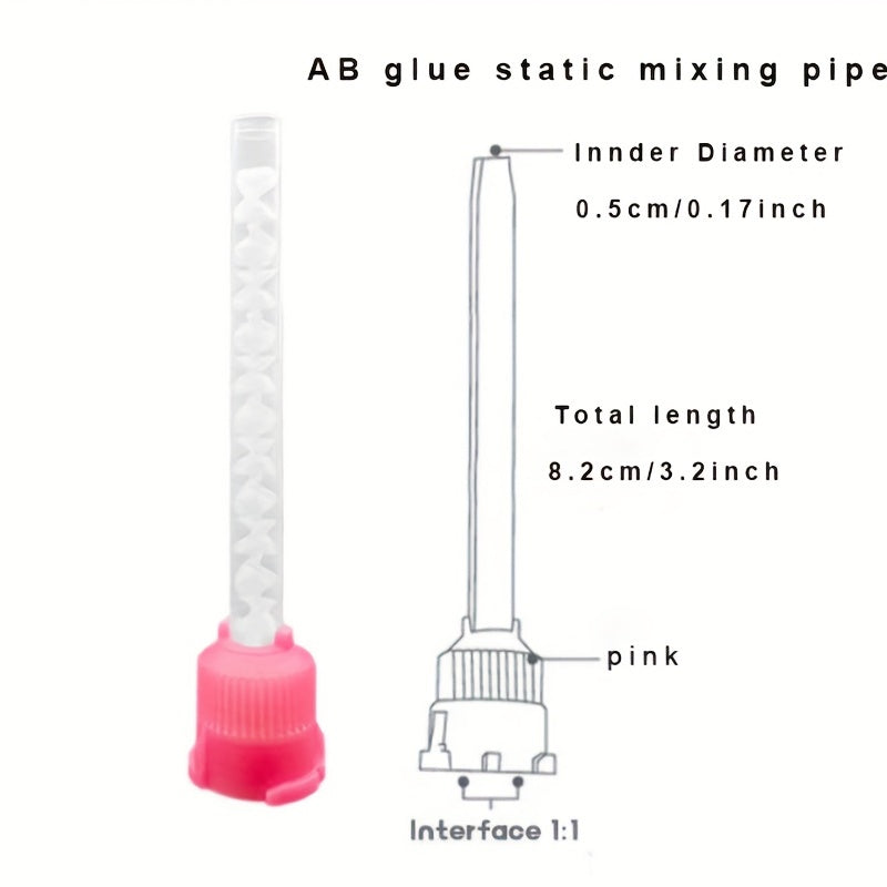 50pcs Dental Mixing Tips Pink Impression 1 1 Mixing Uniformly