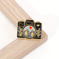 Camera Landscape Brooch Pin Nature Scene Photography Jewelry