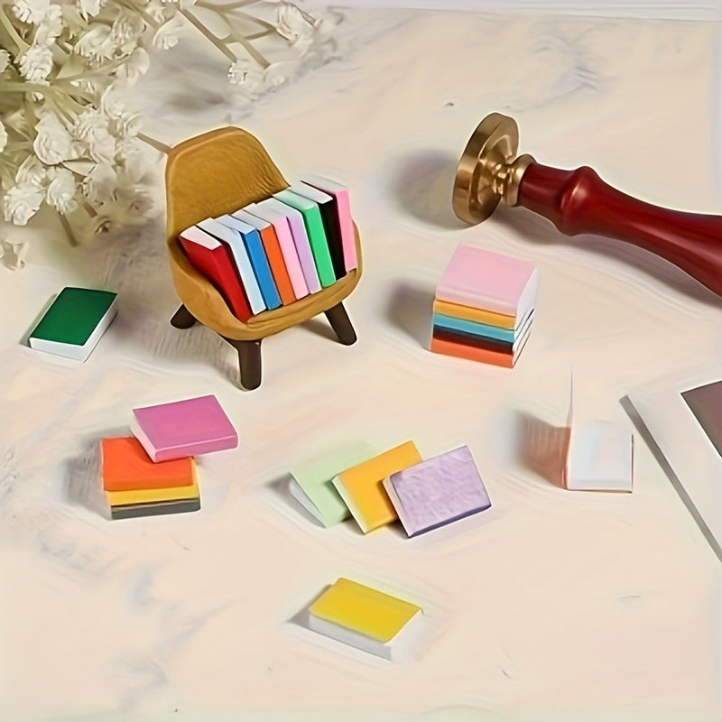 16pcs Dollhouse Books Handcrafted Paper Assorted Colors