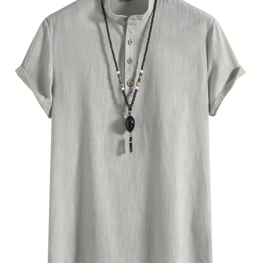Men's Casual Short Sleeve Shirt for Summer Vacation Resort