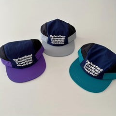Kids Sunshade Baseball Cap with Embroidered Letters for Outdoor Sports