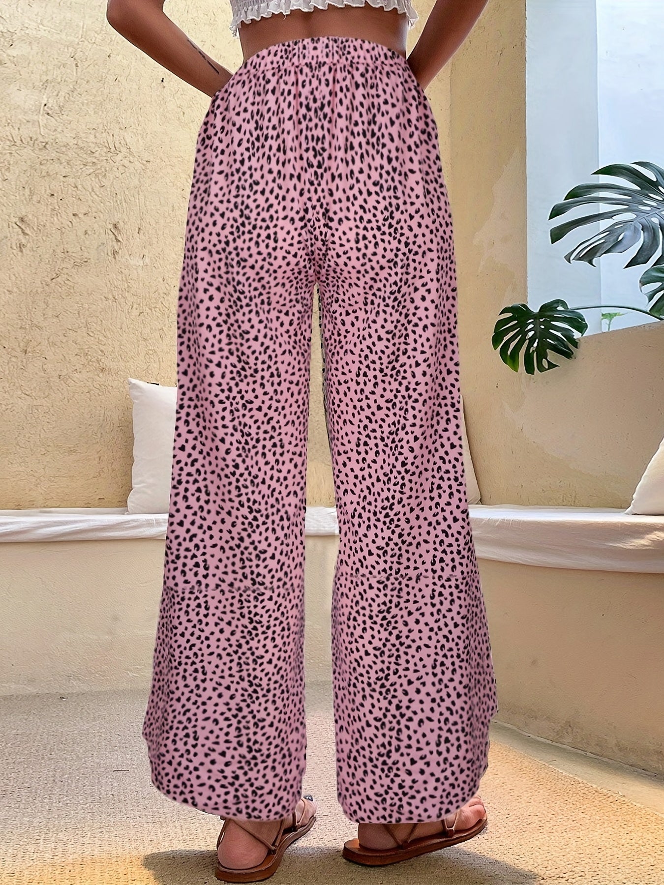  Wide Leg Knot Front Wrap Trousers
