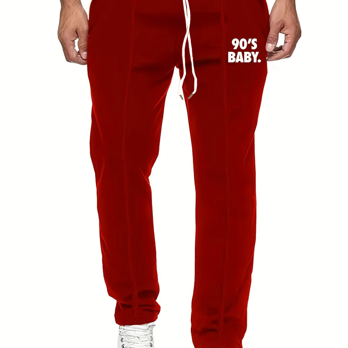 Men's Letter Print Joggers Casual Loose Fit Pants Spring Summer