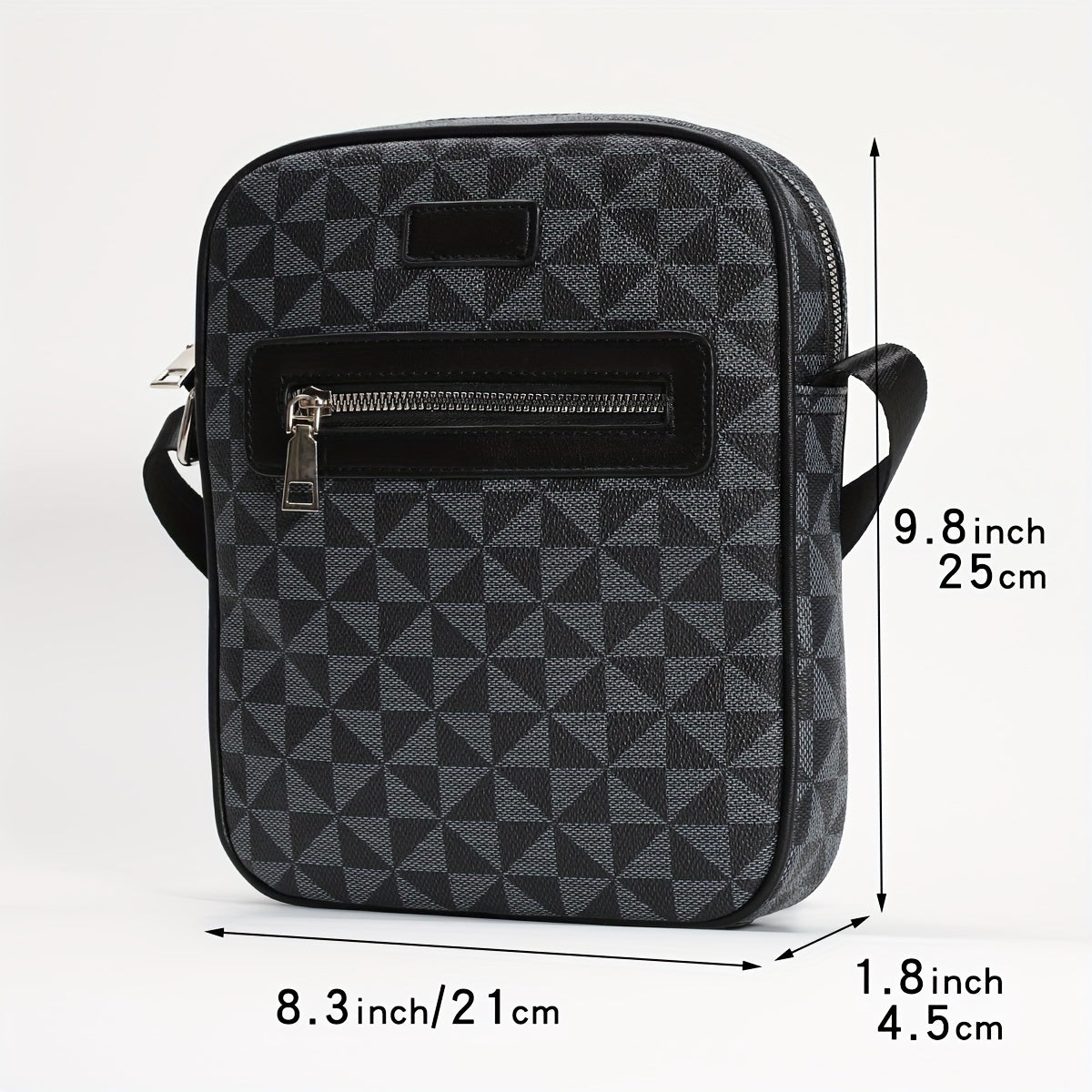 Men's Geometric Pattern Crossbody Messenger Bag Vintage Shoulder Bag