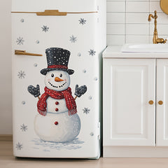Festive Snowman & Snowflakes Wall Sticker Removable Decal 39.88x59 Holiday Decor