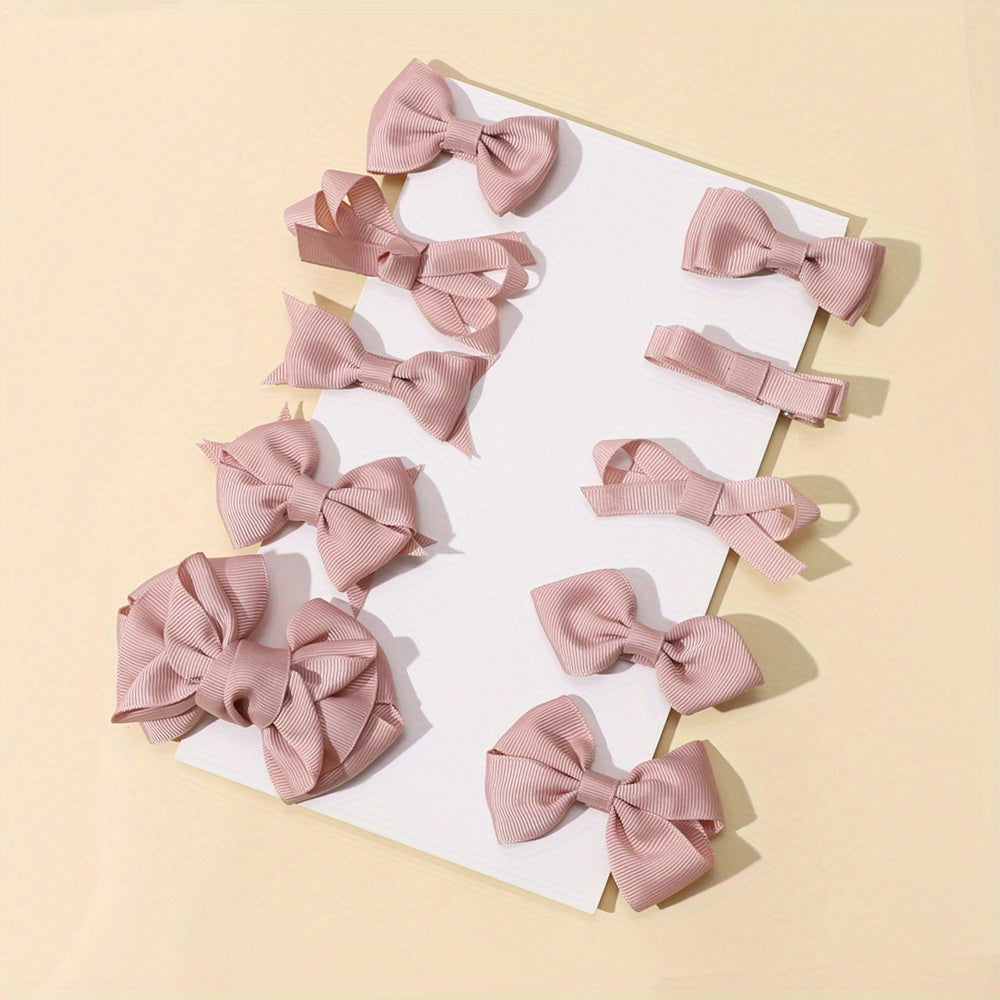 10pcs Bow Hair Clip Decorative Accessories Baby Girls