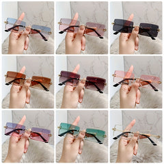 Gradient Women Metal Sunglasses Stylish Outdoor Sunshade Driving Eyeglasses