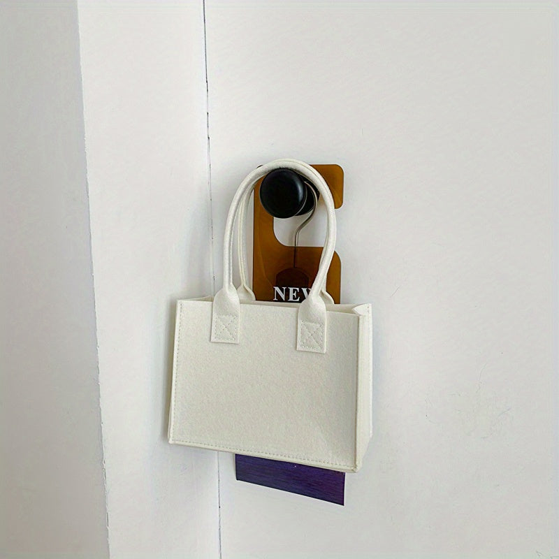 Felt Tote Bag Solid Handbag No Closure Gift Bag For Party