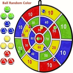 Kids Dart Board Set with Sticky Balls Indoor Outdoor Fun Game for 3-12 Year Olds