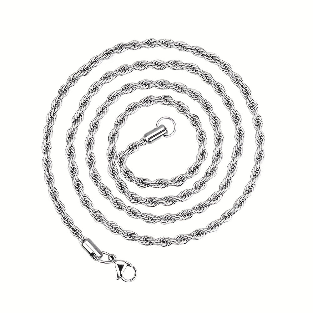 Hip Hop Spiral Chain Necklace Stainless Steel Vintage Necklace For Men
