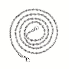 Hip Hop Spiral Chain Necklace Stainless Steel Vintage Necklace For Men