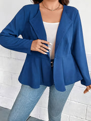  Solid Long Sleeve Open Front Blazer