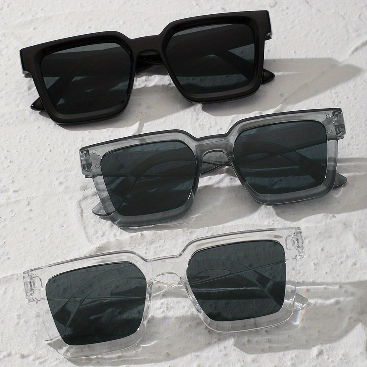 3 Pairs Square Sunglasses Anti Glare UV400