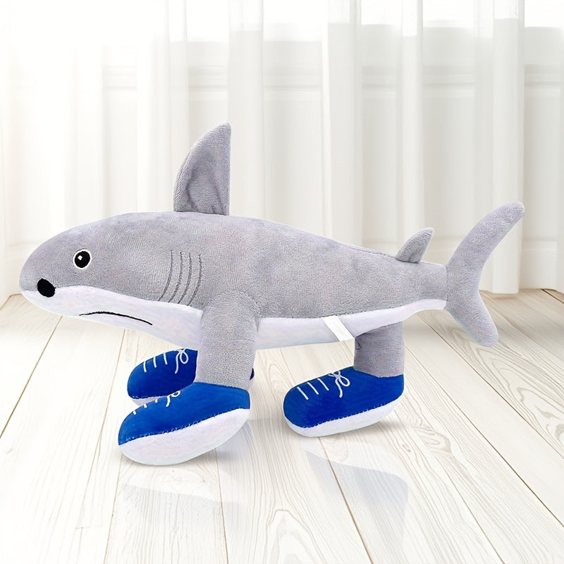 Funny Shark Plush Toy with Shoes Soft Stuffed Animal for Kids
