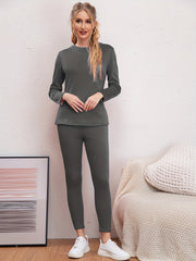 2Pcs Solid Thermal Underwear Set for Women