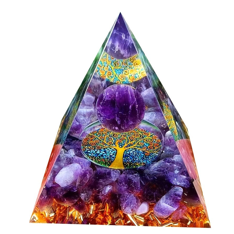 Orgone Pyramid With Amethyst Crystal Ball
