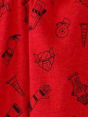 Boys Fire Truck Graphic Cotton Pajamas Set