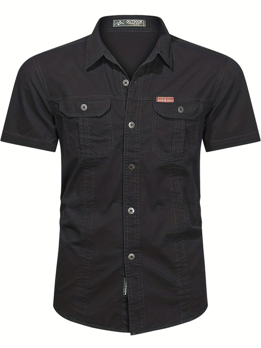 Men s Casual Short Sleeve Cotton Shirt