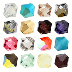 300pcs 4mm Double Cone Pointed Crystal Beads Jewelry Making