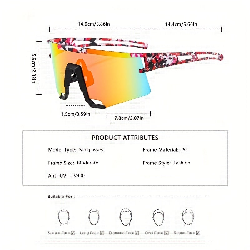 Men's Random Printing Running Cycling Sunglasses Mixed Outdoor Sports Glasses