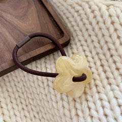 6pcs Acrylic Flower Hair Tie Ponytail Scrunchies