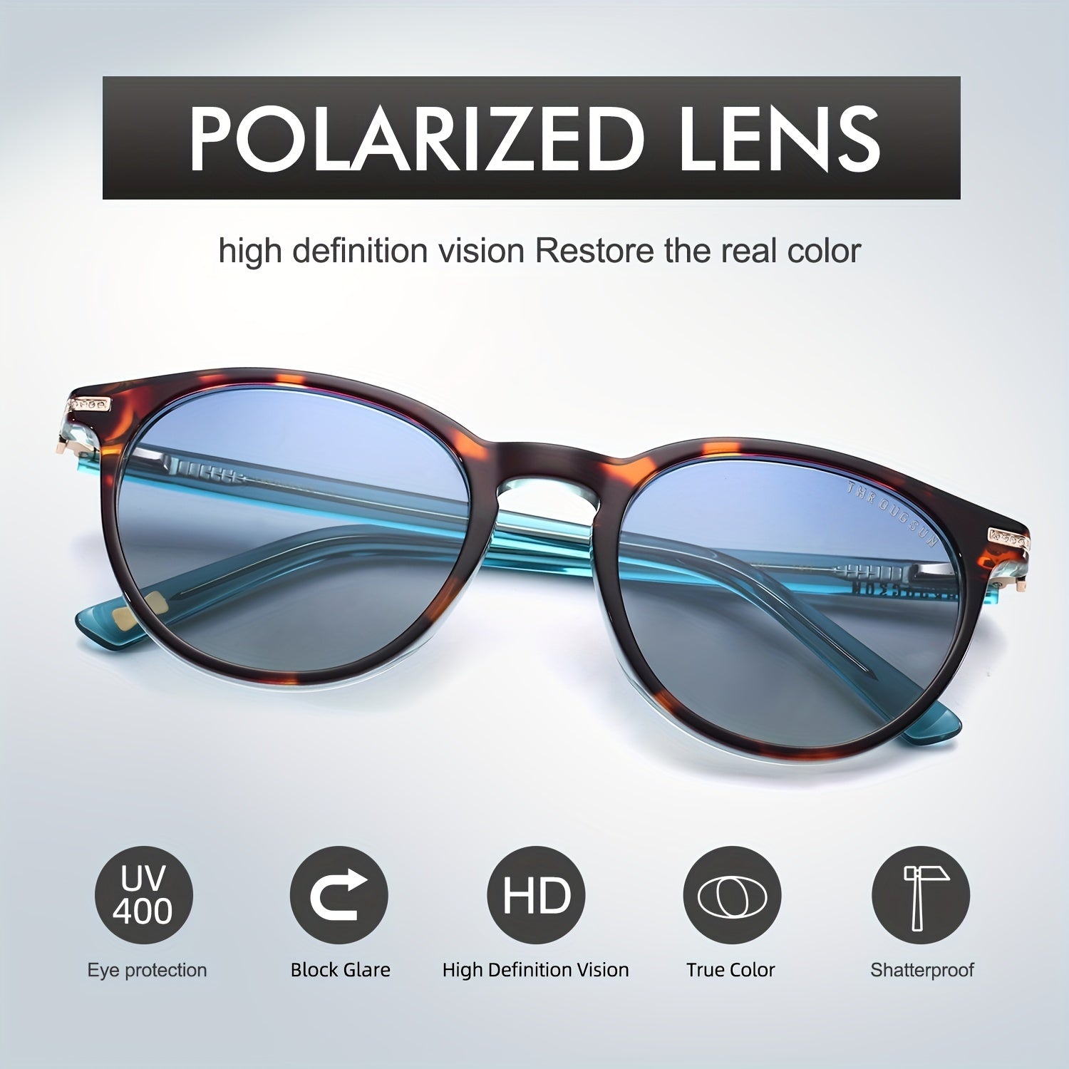 Men's Round Frame Sunglasses UV Protection for Outdoor Sports