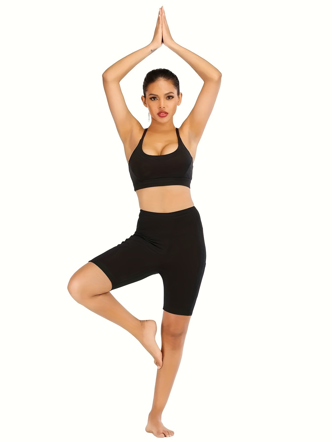  High Rise Yoga Shorts With Pockets