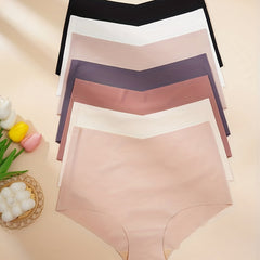 7pcs Seamless Solid Briefs Comfy Stretchy Panties Women's Lingerie