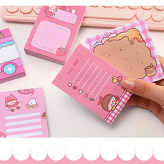 4pcs Cartoon Sticky Notes Heart Memo Pad Student Memo Paper